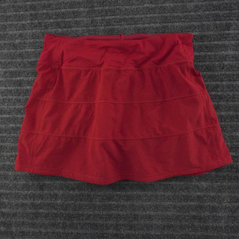 Lululemon Pace Rival Skirt Womens 6 Red Ruffle Back Athletic Tennis Golf Skort